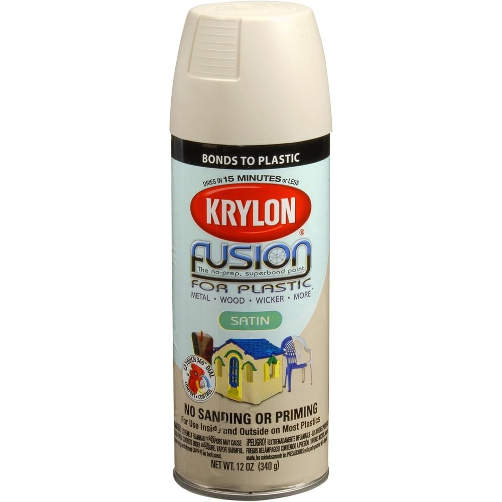 Krylon Fusion Spray Paint for Plastic 2437 Satin Almond 12oz